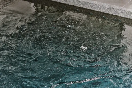 Natursteinpool aus massivem Granit Wasseroberfläche