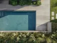 Schwimmbecken aus massiven Granit von oben